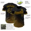 Custom Black Gold 3D Pattern Design Leopard Print Fade Fashion Authentic Baseball Jersey - Image 3