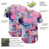 Custom Pink White 3D Pattern Design Abstract Painting Authentic Baseball Jersey - Image 3