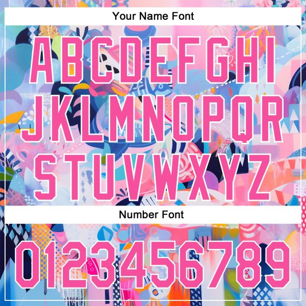 Custom Pink White 3D Pattern Design Abstract Painting Authentic Baseball Jersey - Image 5