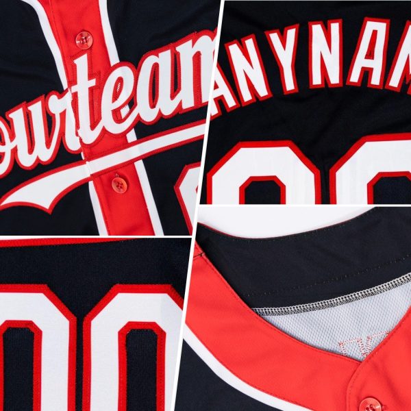 Custom Orange Old Gold-Black 3 Colors Arm Shapes Authentic Baseball Jersey - Image 2