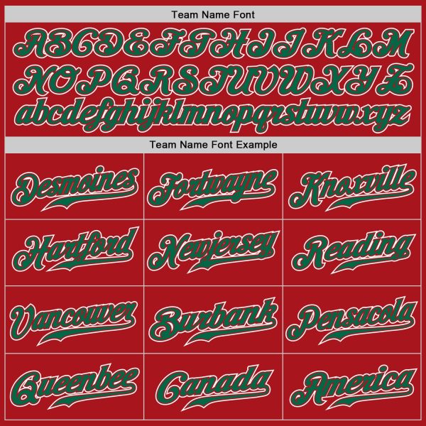 Custom Red Kelly Green-White Authentic Gradient Fashion Baseball Jersey - Image 4