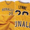 Custom Gold Gold-Black Authentic Baseball Jersey - Image 6