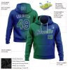 Custom Stitched Royal Kelly Green-Gray Gradient Fashion Sports Pullover Sweatshirt Hoodie - Image 2