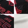 Custom White Royal Pinstripe Royal-Orange Bomber Full-Snap Varsity Letterman Jacket - Image 2