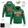 Custom Stitched Kelly Green Orange-White Football Pullover Sweatshirt Hoodie - Image 2