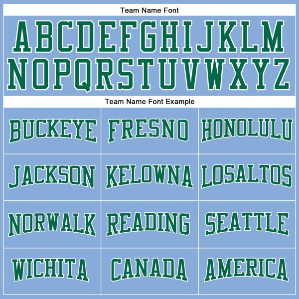 Custom Light Blue Kelly Green-White Long Sleeve Performance T-Shirt - Image 4