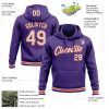 Custom Stitched Purple White-Orange Sports Pullover Sweatshirt Hoodie - Image 3