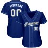 Custom Royal White-Light Blue Authentic Baseball Jersey - Image 2