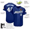Custom Royal White-Light Blue Authentic Baseball Jersey - Image 3