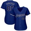 Custom Royal Navy-White Authentic Baseball Jersey - Image 2