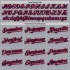 Custom Gray Navy Pinstripe Red Authentic Sleeveless Baseball Jersey - Image 3