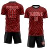 Custom Red Black-White Snake Skin Sublimation Soccer Uniform Jersey - Image 2