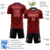 Custom Red Black-White Snake Skin Sublimation Soccer Uniform Jersey - Image 4