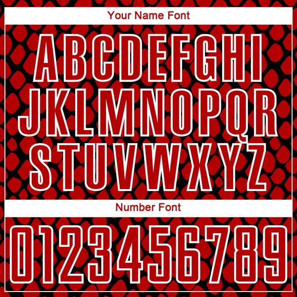 Custom Red Black-White Snake Skin Sublimation Soccer Uniform Jersey - Image 6