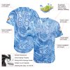 Custom Tie Dye Light Blue-White 3D Authentic Baseball Jersey - Image 3