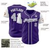 Custom Purple Gray-White Authentic Two Tone Baseball Jersey - Image 3