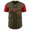 Custom Olive Camo-Black Authentic Two Tone Salute To Service Baseball Jersey - Image 2